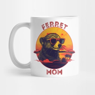 Vintage Retro Style Ferret Mom Mug